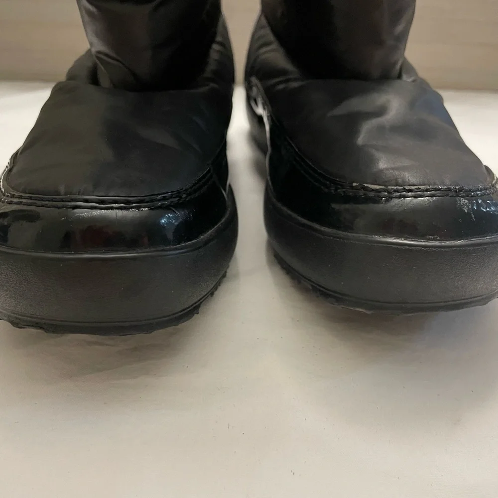 COACH POLINA BLACK NYLON PUFFER BOOTS SIZE 6B
